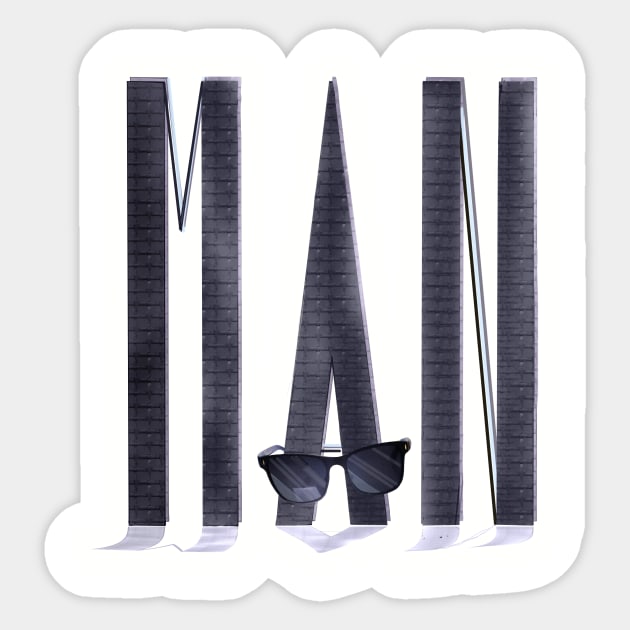 Man Sticker by ArtKsenia